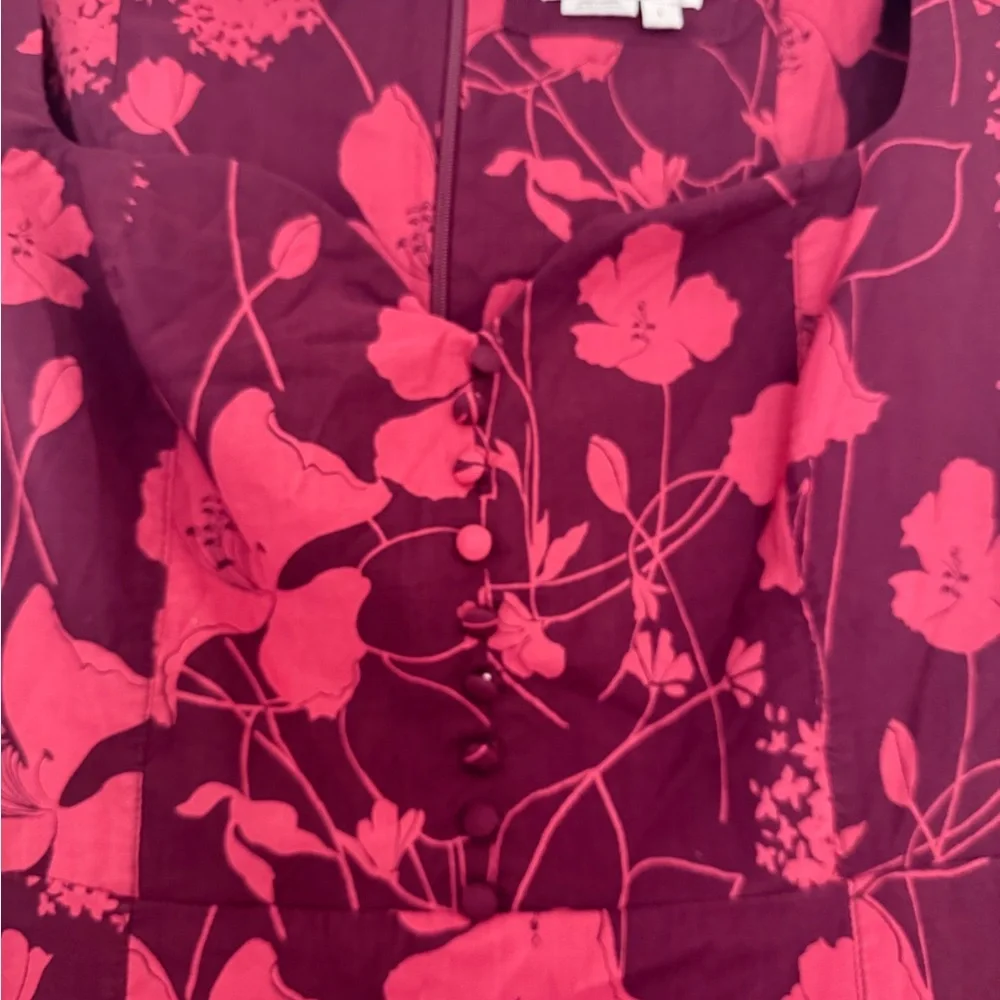 Anthropologie Red and Purple Floral Maxi Dress - Picture 5 of 6